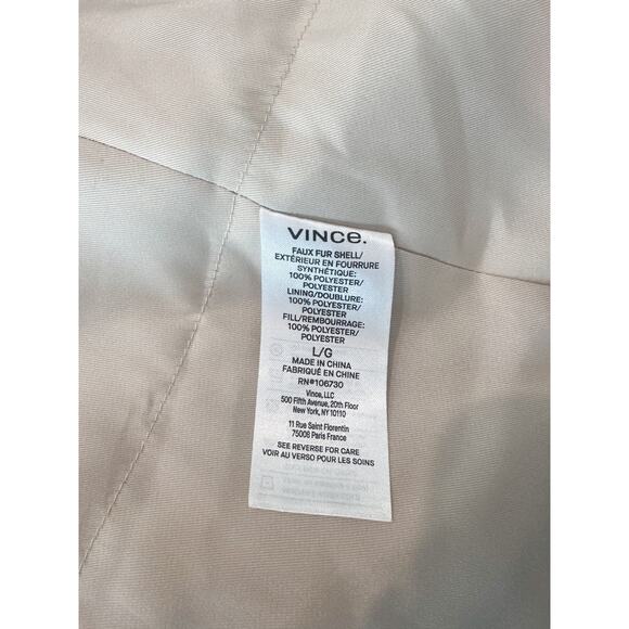 Vince Teddy Cream Faux Fur Long Wrap Coat Size Large - Picture 10 of 13